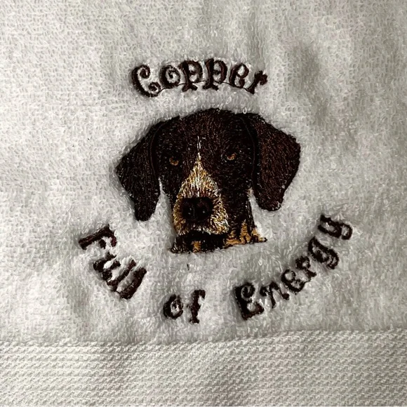 Hand Personalized Embroidered Pet Hand Towel with your Pet’s  name. Dog cat fish - Picture 9 of 17